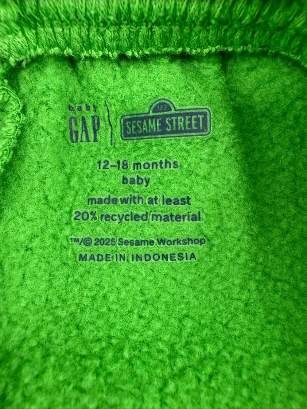 Baby Gap Green Sweatsuit Featuring Sesame Street Size 12 To 18 Month
